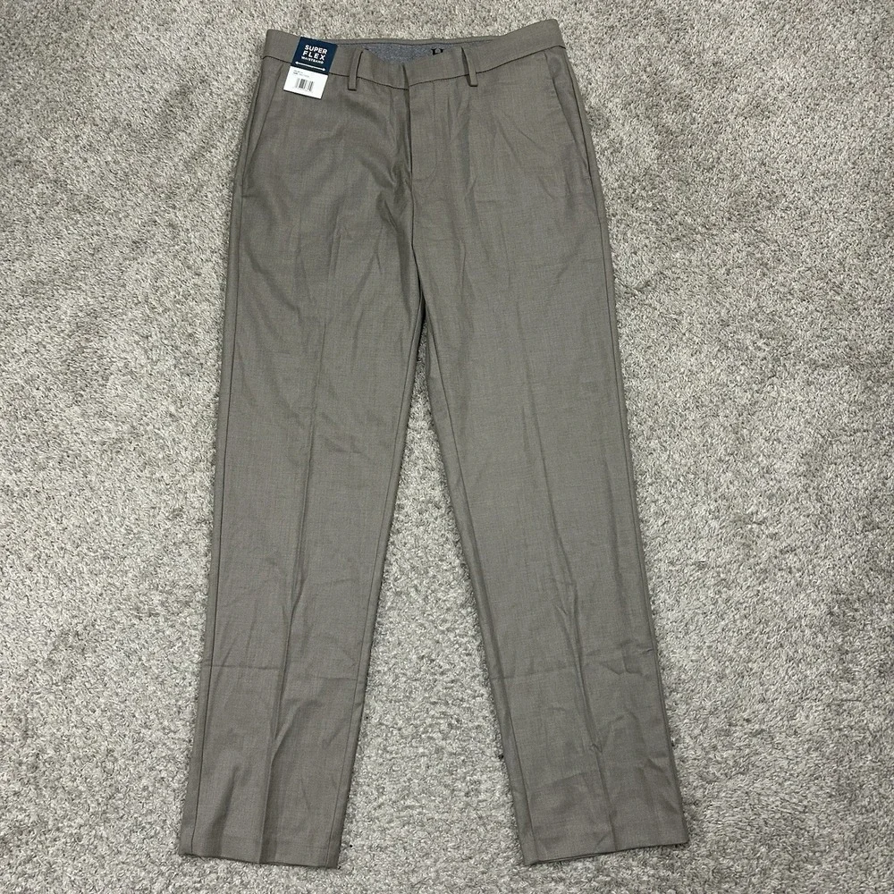 Haggar Dress Pants Mens 30X30 365 Flex Straight Leg Gray New with Tags NWT